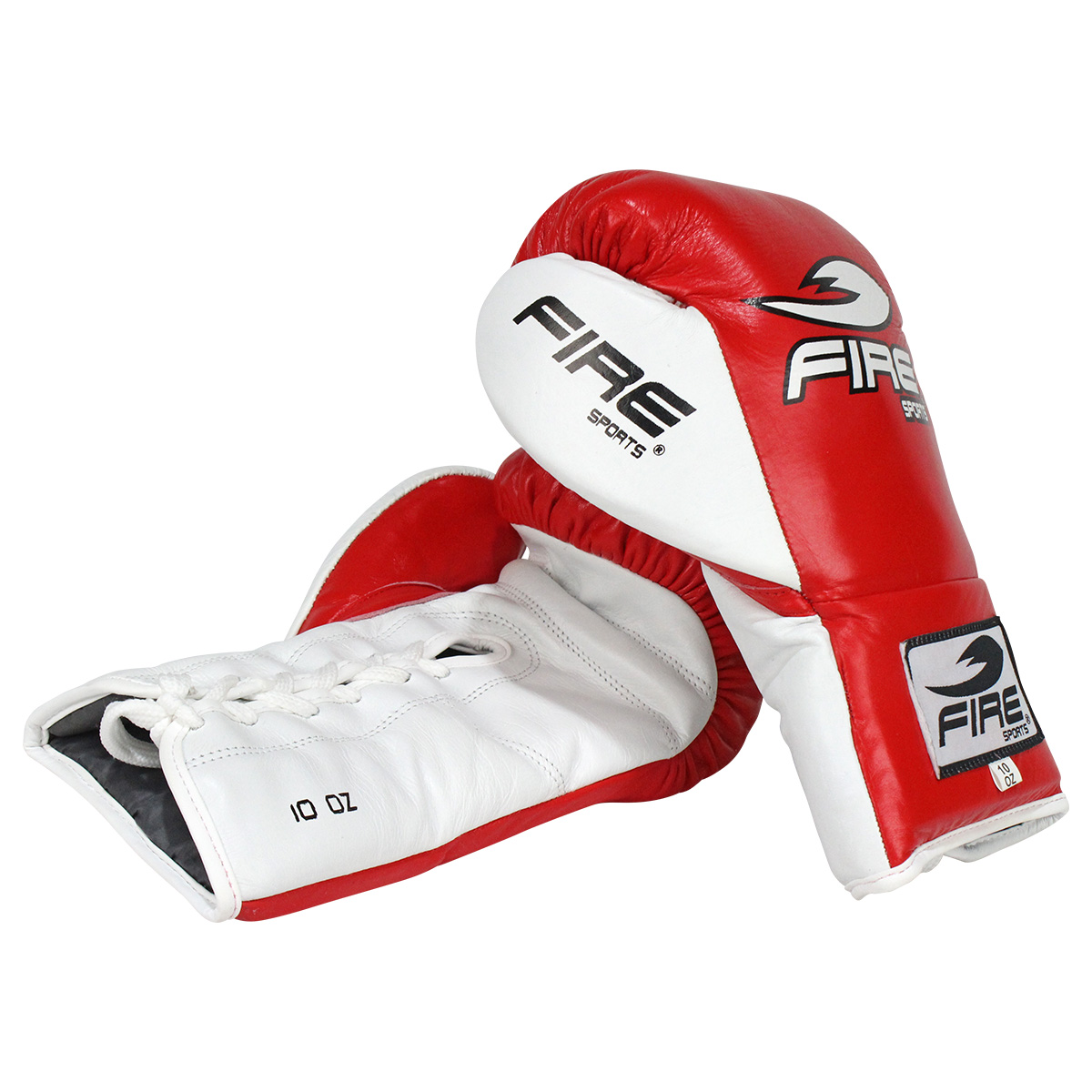 Guantes de Piel para peleas profesionales Fire Sports de agujeta Rojo