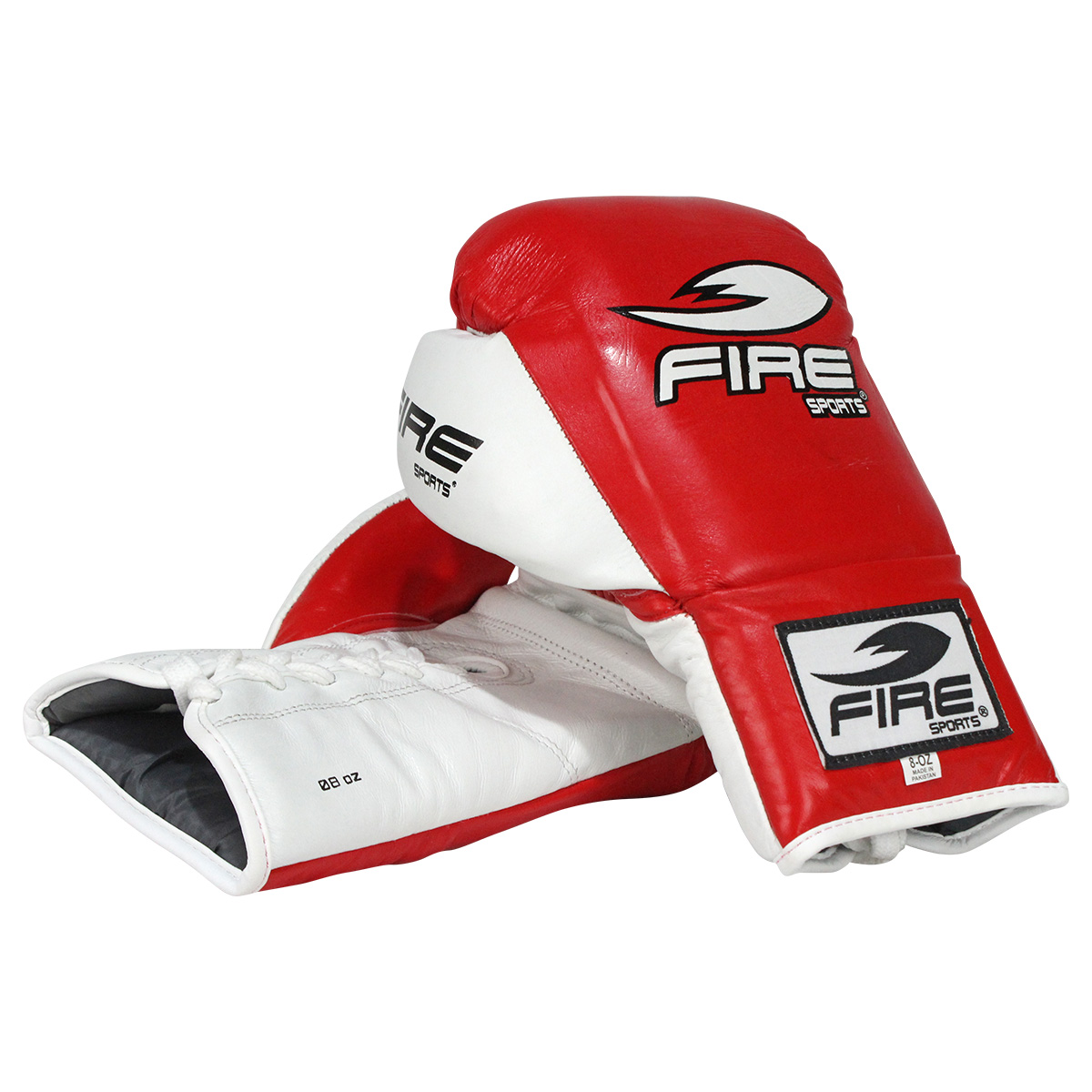 Guantes de Piel para peleas profesionales Fire Sports de agujeta Rojo