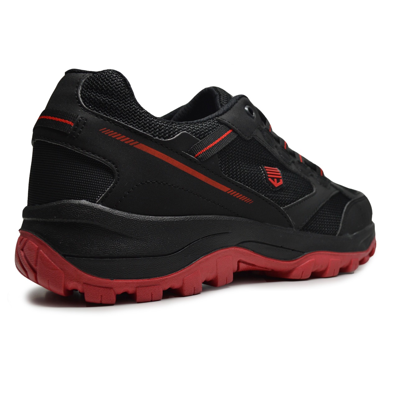 Tenis de Hombre Tipo Hiking Montaña Mod. Expedition Negro Rojo