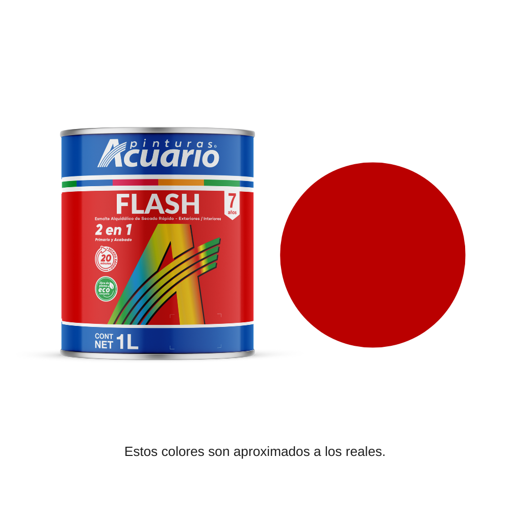Pintura Flash Color Rojo Bermellón Acuario 1 Lt Ea40810