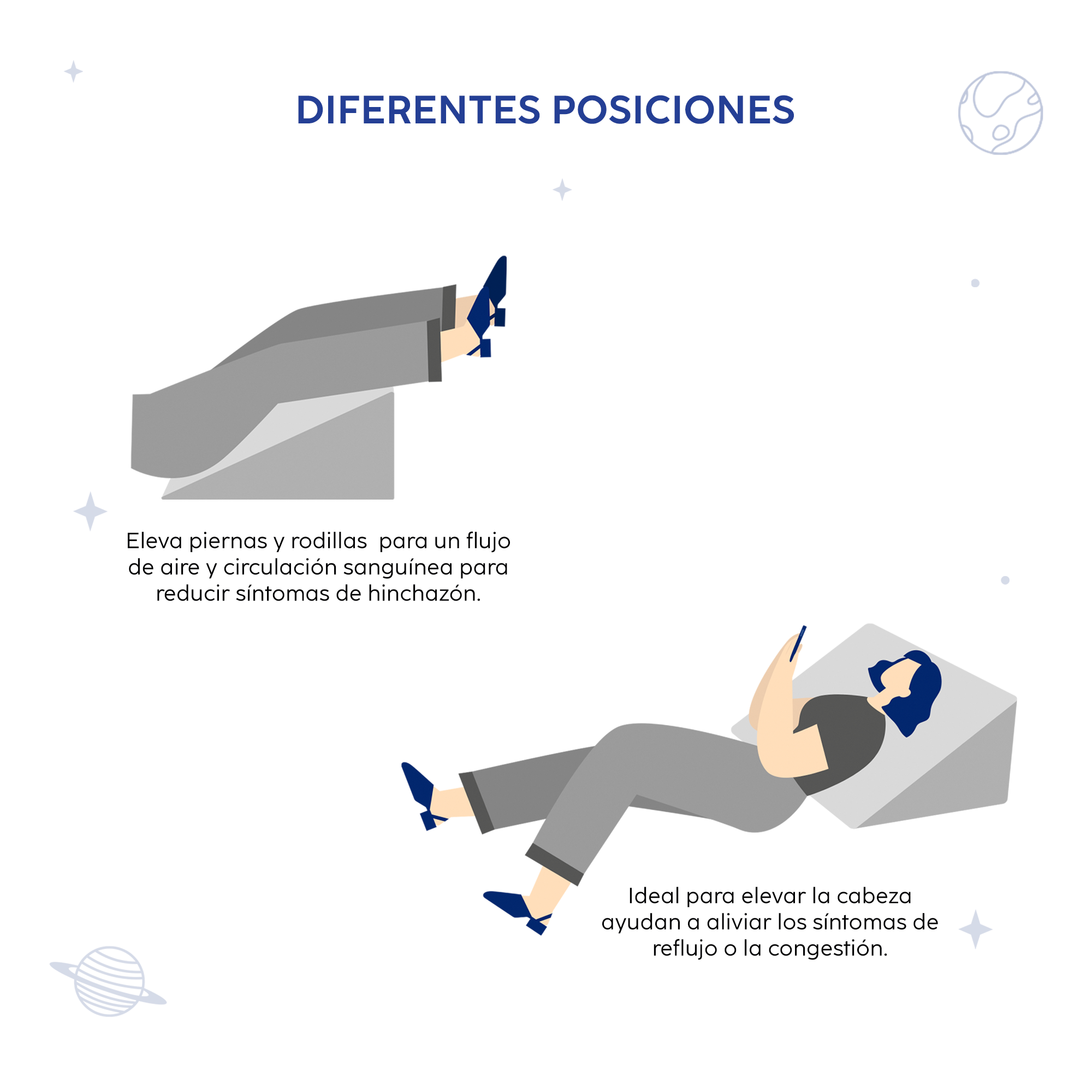 Almohada Cuña Multifuncional Terapéutica de Base Firme