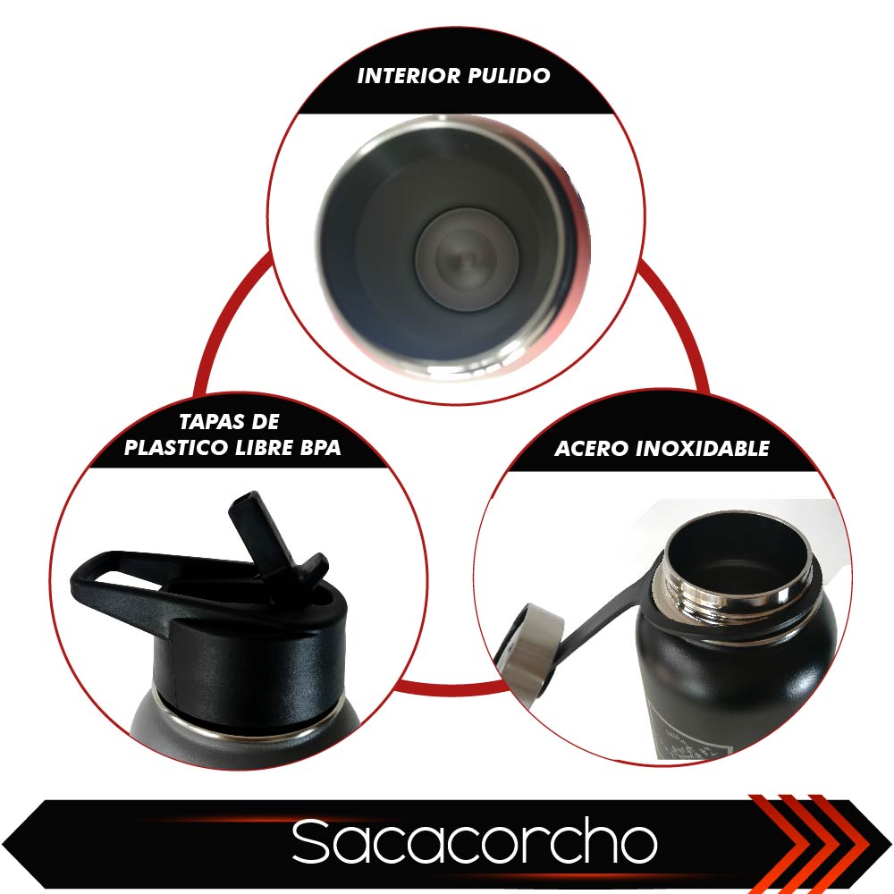 Termo para café de Acero Inoxidable con Aislamiento 32 Oz 947 ml Térmico con  3 Tapas