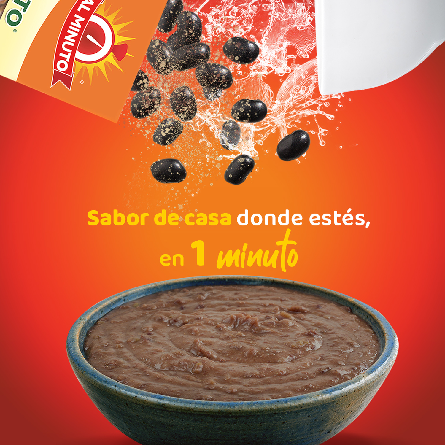 Frijol Al Minuto - Negro instantáneo - 3pack, rinde c/u 600g
