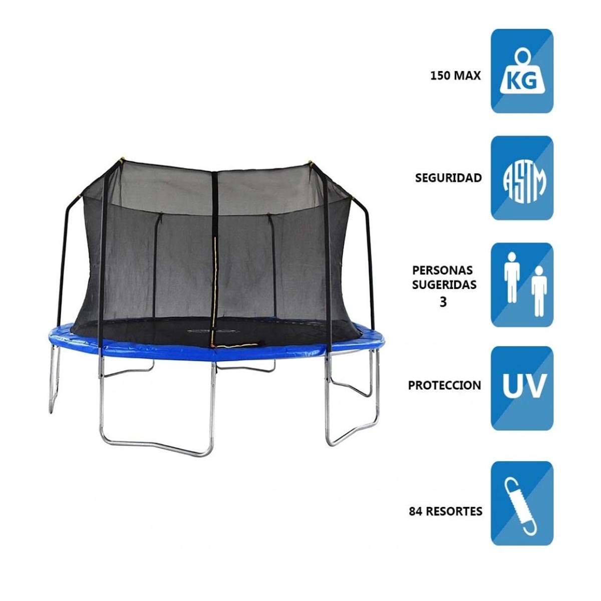 Trampolín Athletic Works 14Pies con Malla de Seguridad 4.20 mtrs