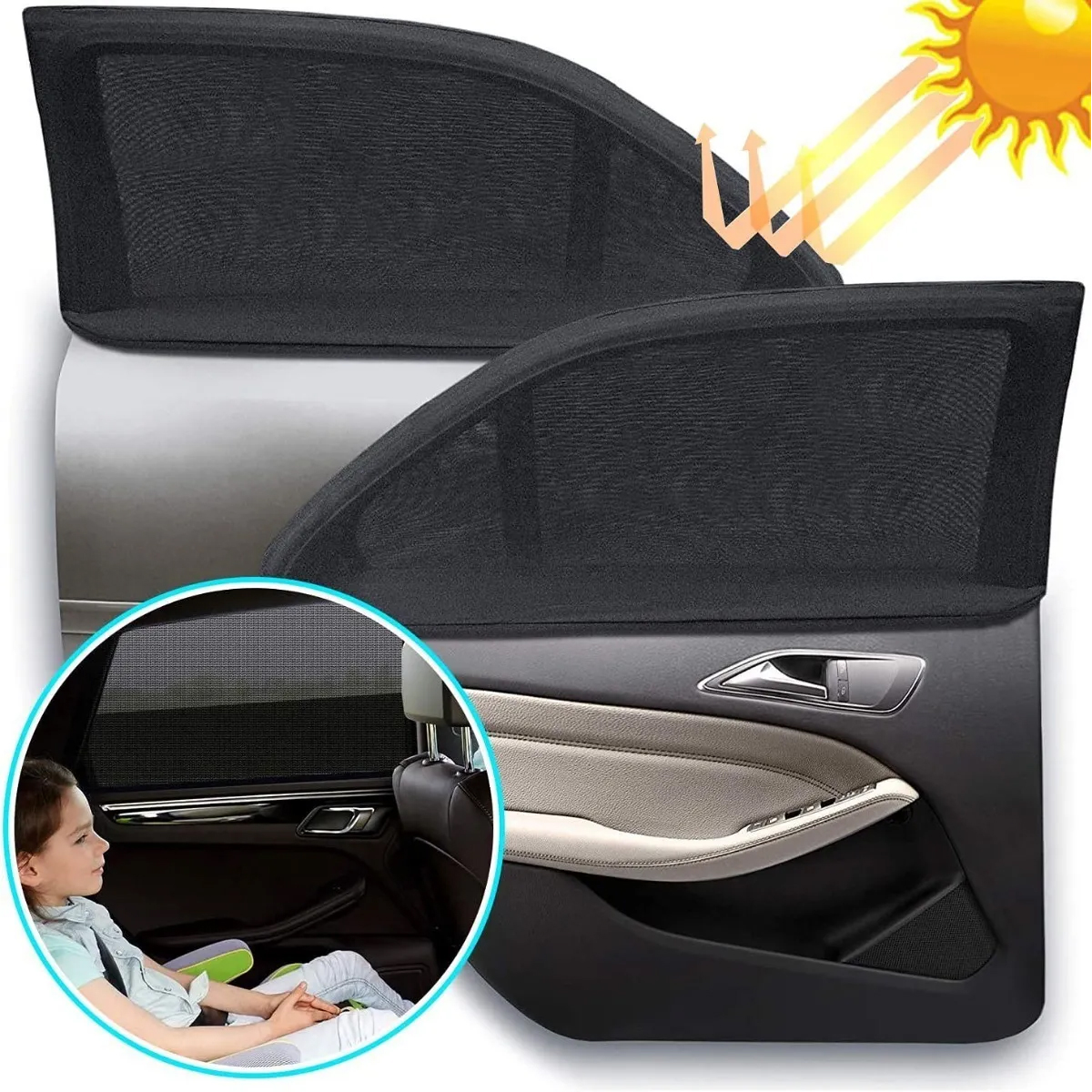 Parasol De Coche, Trasera Cubresol Ventana De Coche 2 Pack