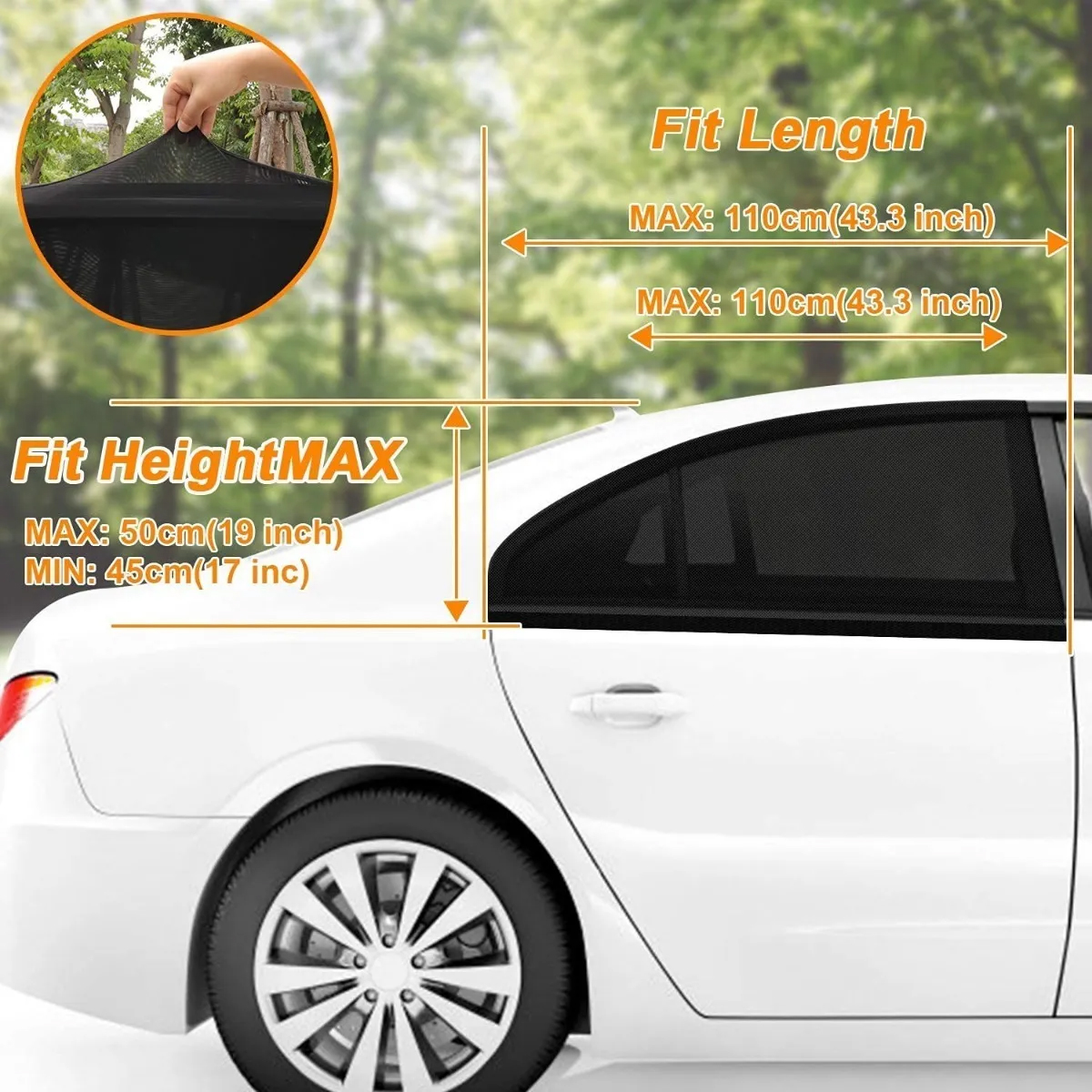 Parasol De Coche, Trasera Cubresol Ventana De Coche 2 Pack