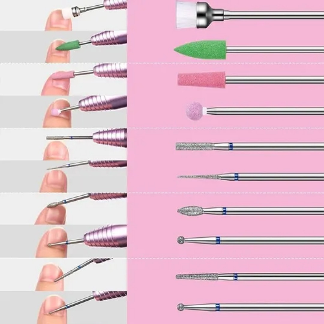 30 Pcs Cerámica Esmeril Juego Uñas Molienda Brocas.