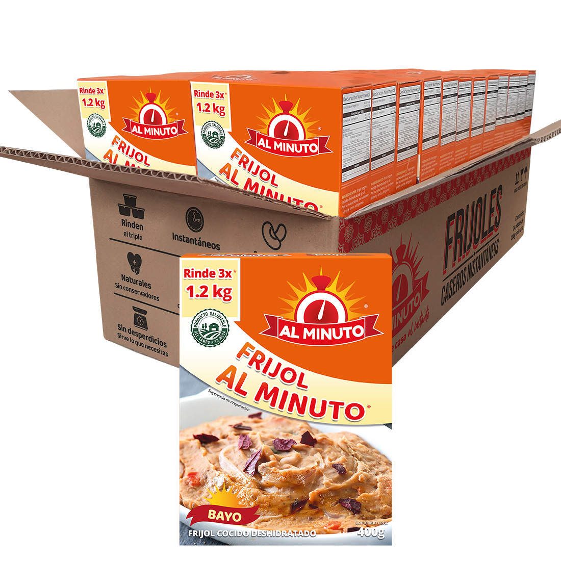 Frijol Al Minuto - Bayo instantáneo - 20x400g, rinde c/u 1.2 kg