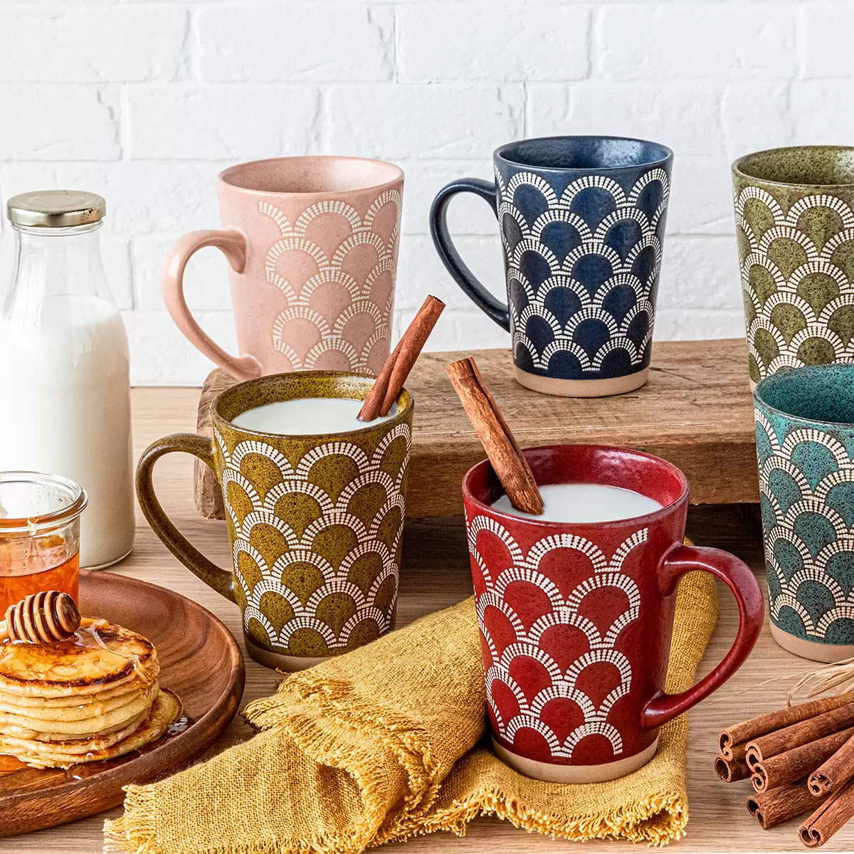 Juego de 6 Tazas de 500 ml Cerámica Over & Back 1060081 CST