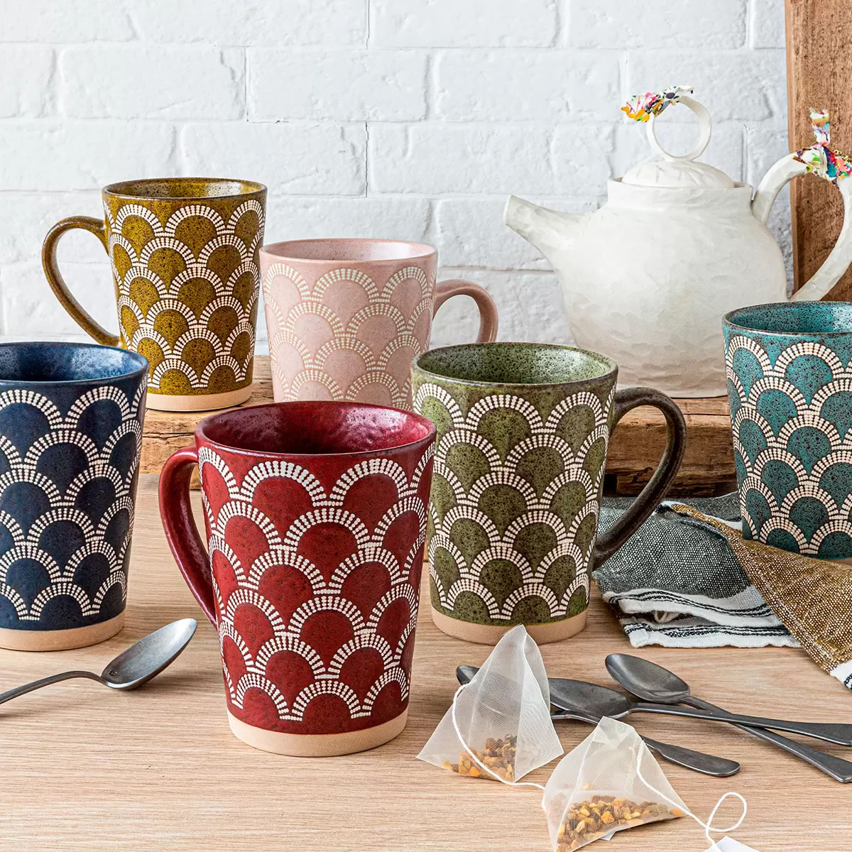 Juego de 6 Tazas de 500 ml Cerámica Over & Back 1060081 CST