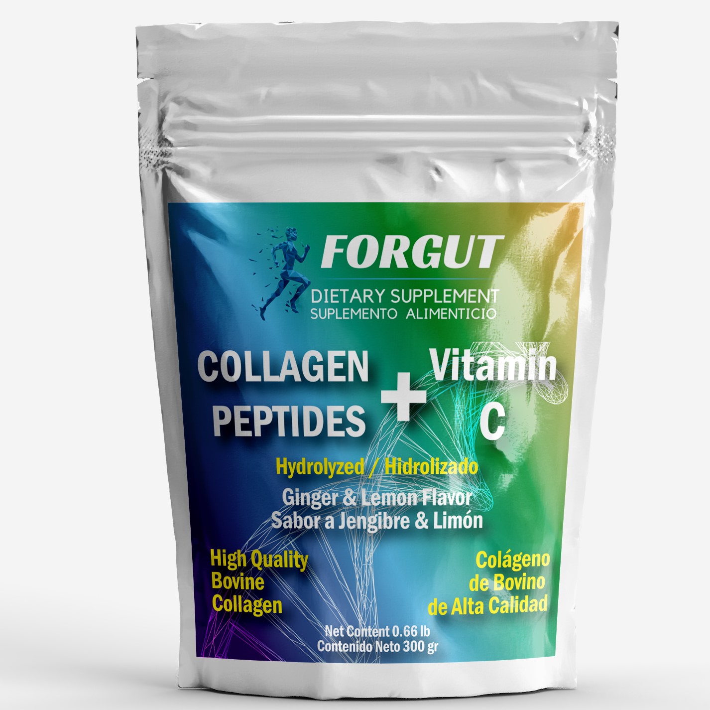 Forgut Colageno en Polvo 300 Gramos + Vitamina C