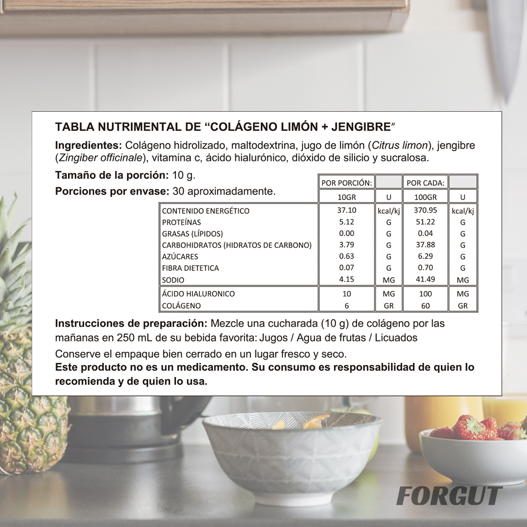 Forgut Colageno en Polvo 300 Gramos + Vitamina C