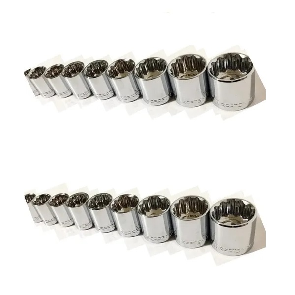 Juego De 23 Dados CRAFTSMAN1/2 Milímetricos Y Estándar 12p