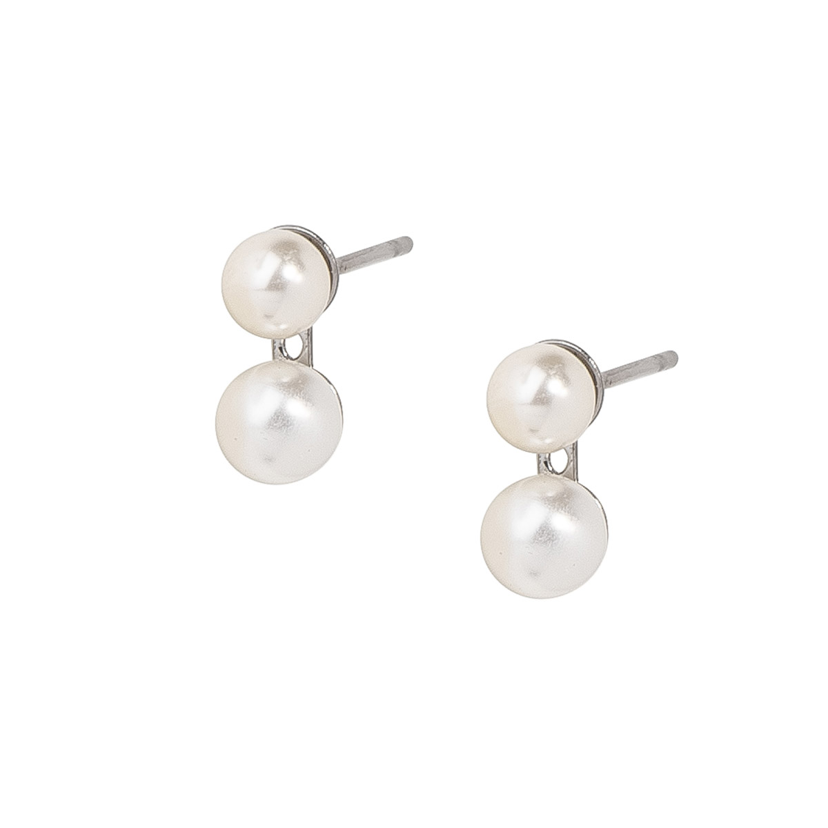 ARETES NICE CON BAÑO DE PLATINO PERLA