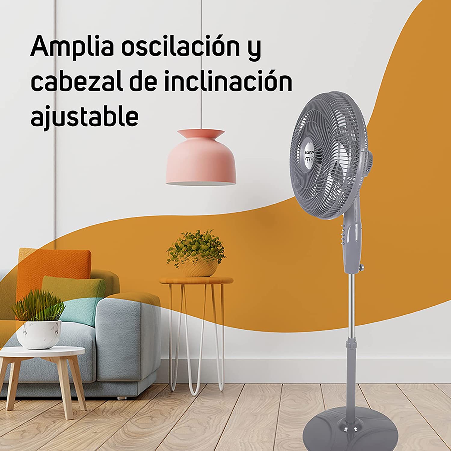 Taurus BOREAL Ventilador de Pedestal, ECOJET, 2 en 1 Pedestal o Pared, 16 Pulgadas, 6 Aspas, Base Redonda, 1.35 m de altura, Amigable con el medio ambiente