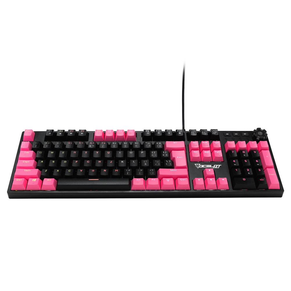 Teclado Mecánico Ocelot Ogmk04 Rosa Con Negro