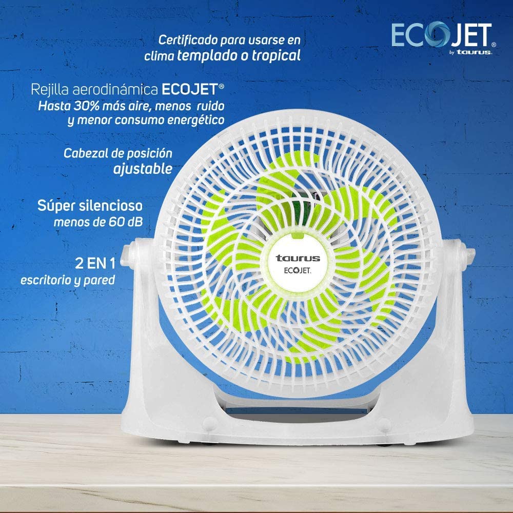Ventilador de Escritorio Taurus 10 Pulgadas 3 Velocidades TYPHOON-NEON