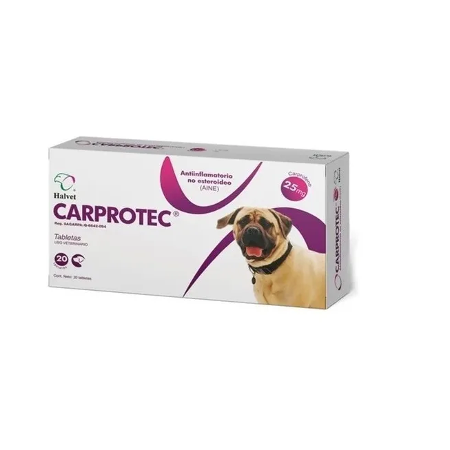  Carprotec Para Perro Carprofeno 25 Mg **** 20 Tabs ****