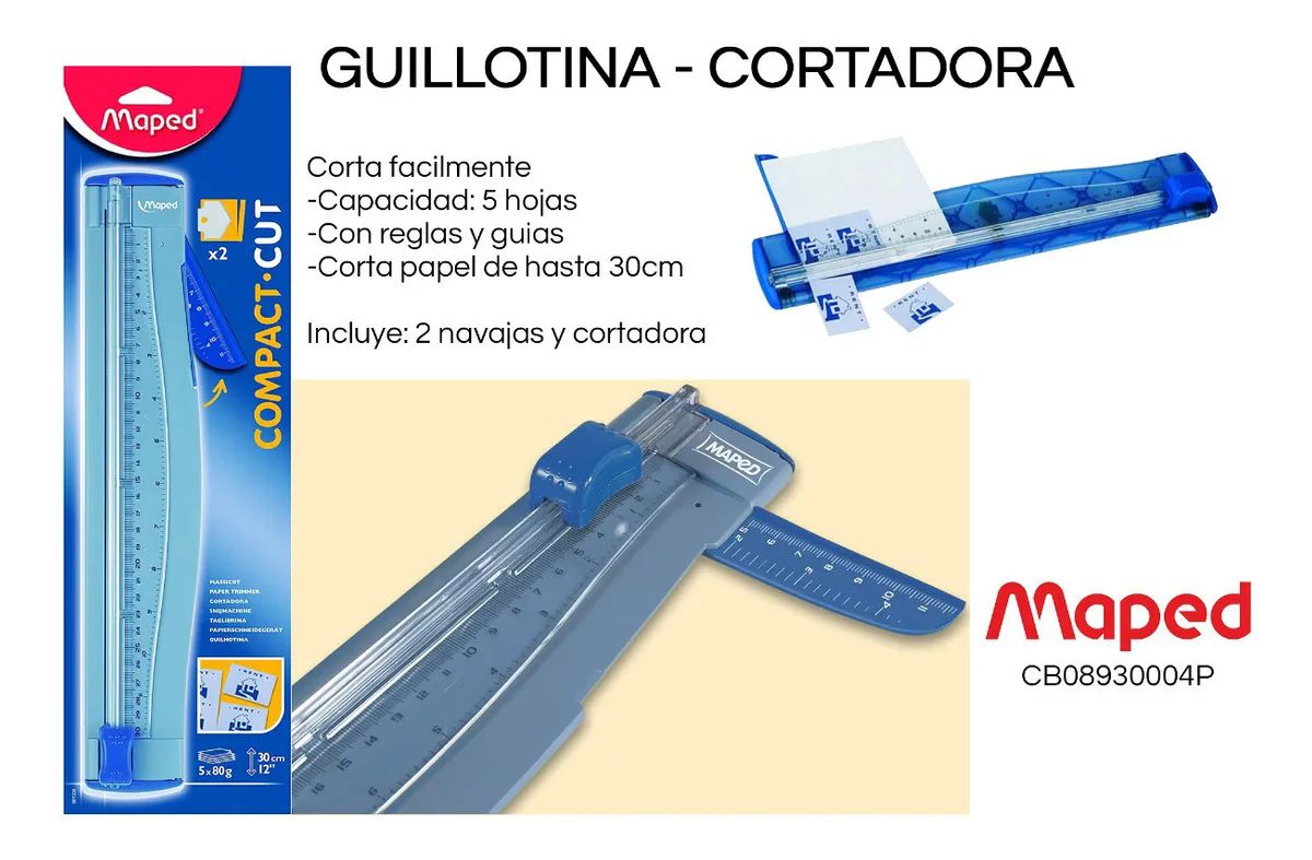 Guillotina Compacta Manual Casera Oficina Cortadora Papel