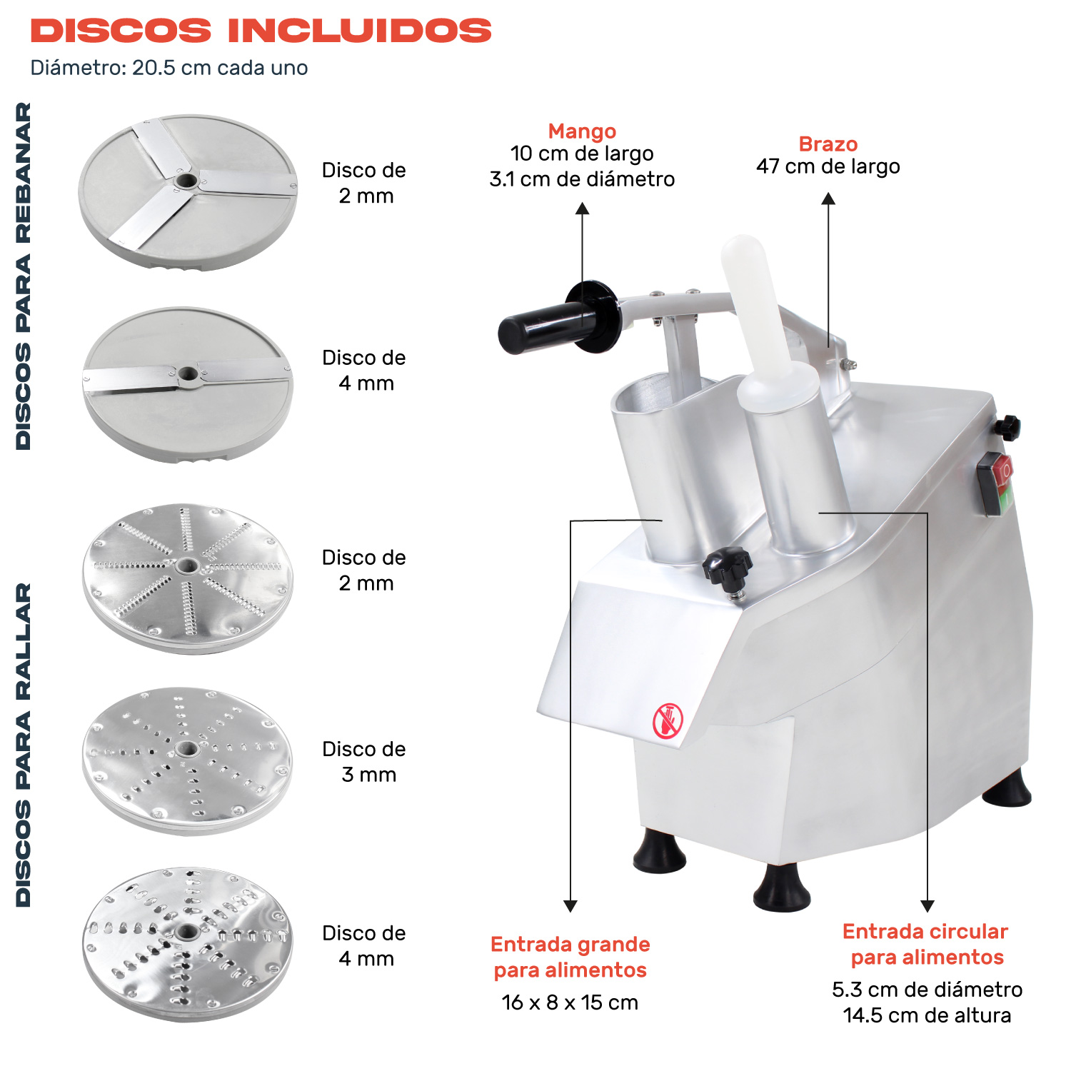 Procesador Rebanador De Alimentos Industrial 550w