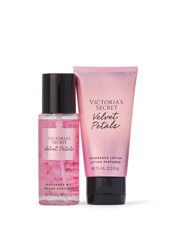 Victorias Secret Velvet Petals Dama Set 2pz Crema y Body Mist 75ml c/u