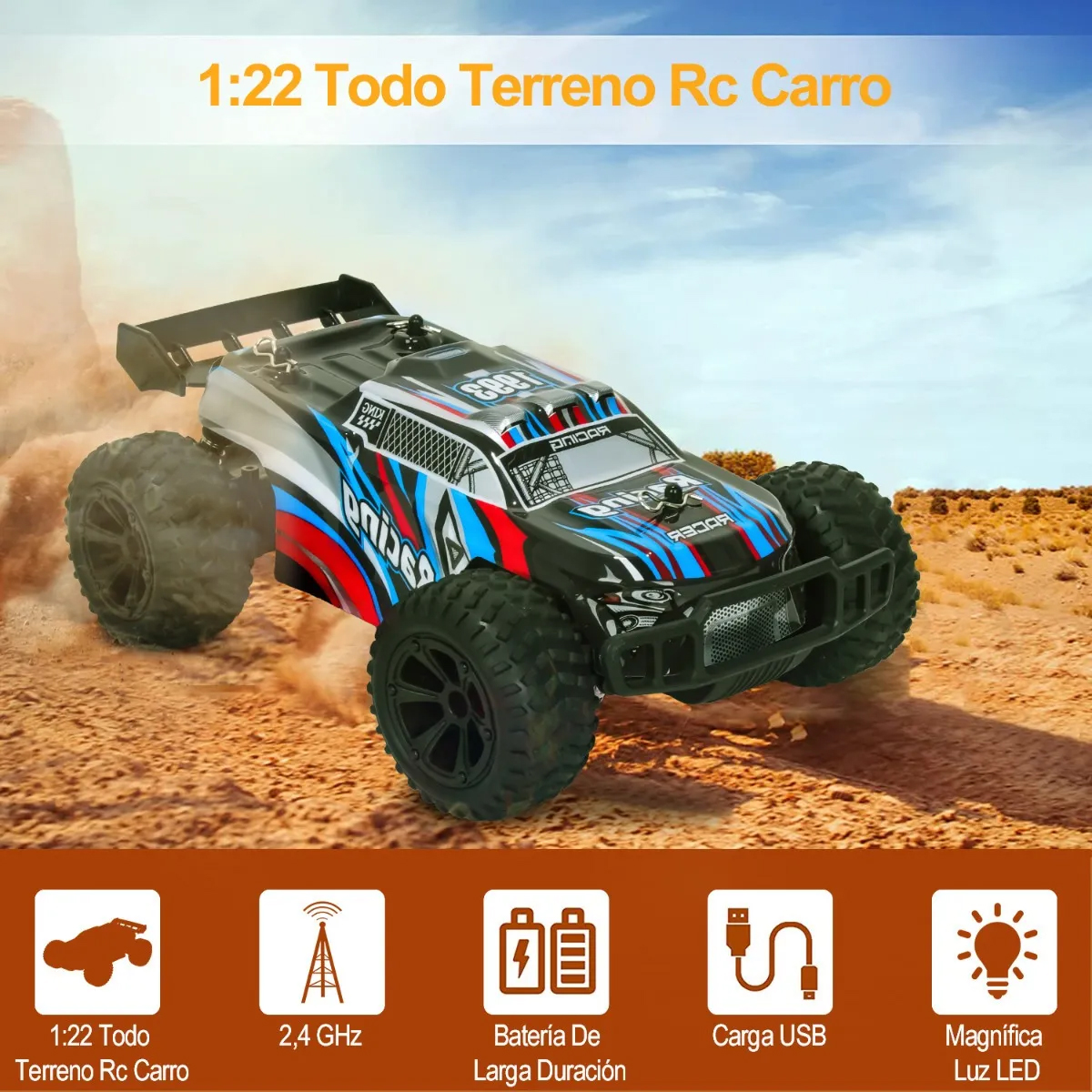 1:22 Juguete Todo Terreno Carros Control Remoto Recargables 2000mah