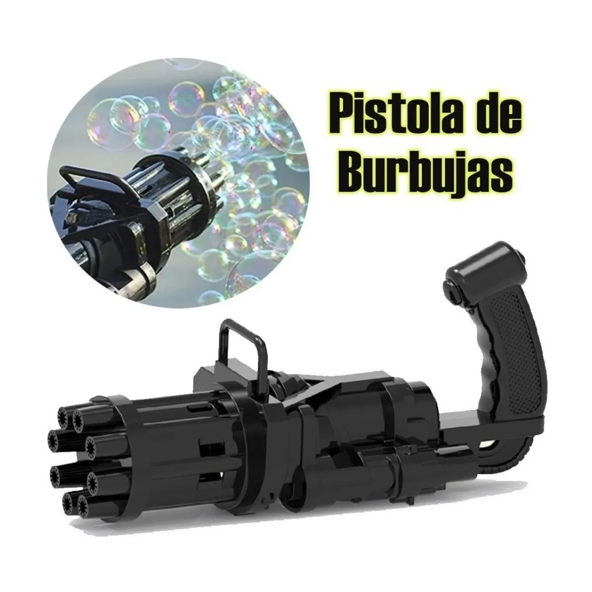 Pistola De Burbujas Gatling Gun Bubbler Infantil Original