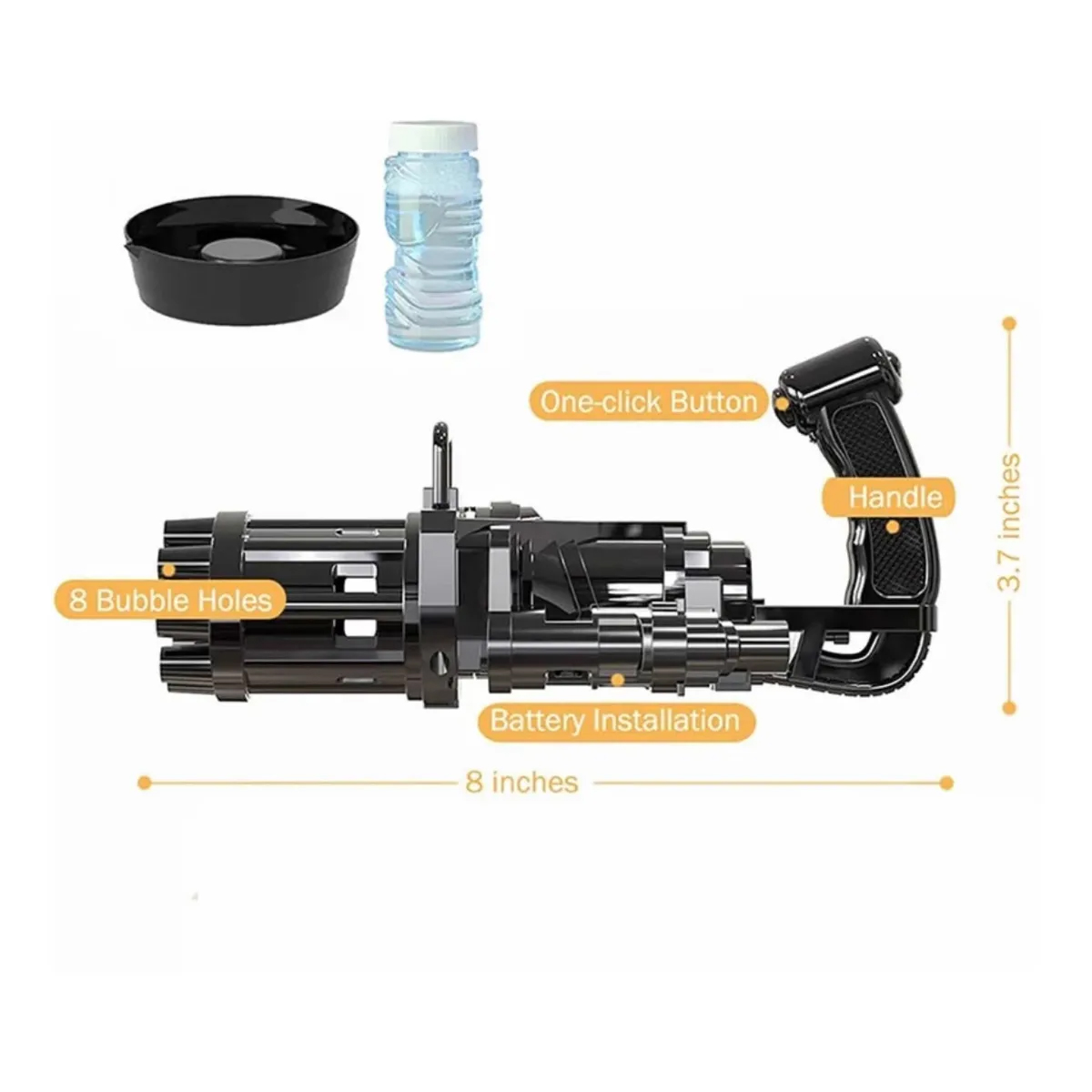 Pistola De Burbujas Gatling Gun Bubbler Infantil Original