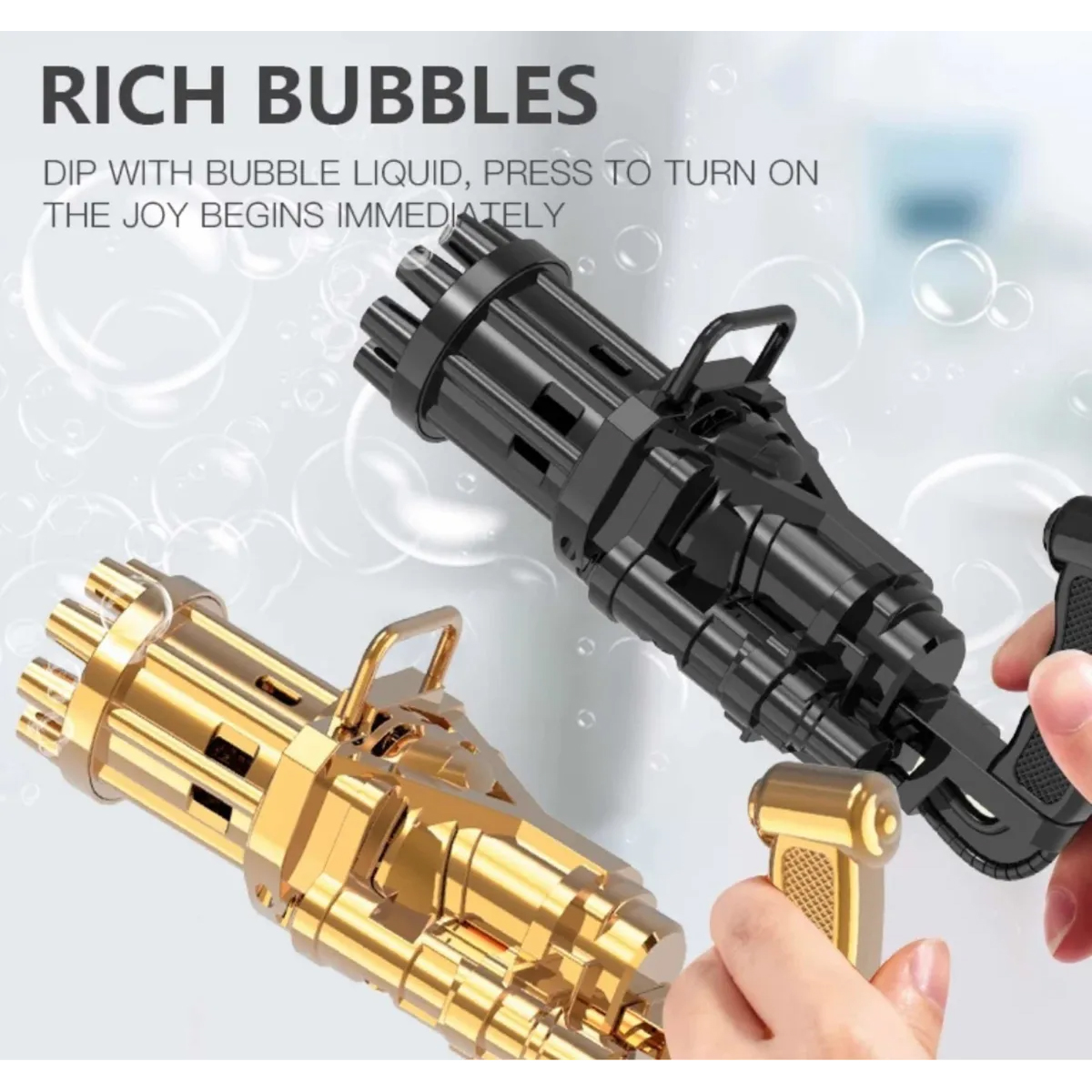 Pistola De Burbujas Gatling Gun Bubbler Infantil Original