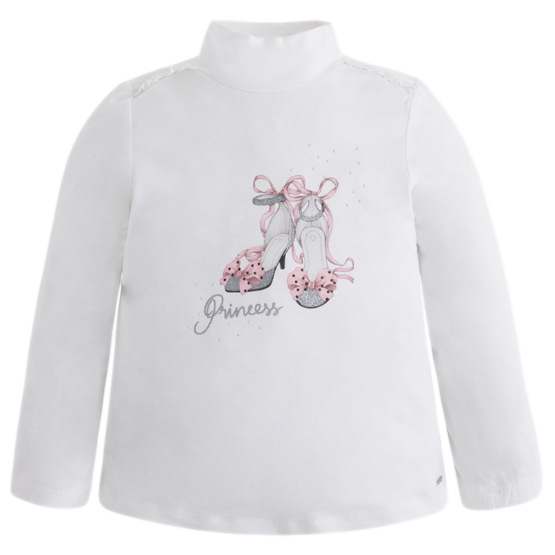 Conjunto camiseta con cuello semicisne y falda corta en tul marca Mayoral para niña