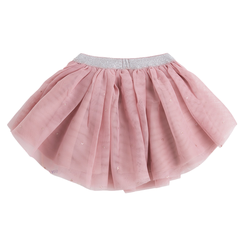Conjunto camiseta con cuello semicisne y falda corta en tul marca Mayoral para niña