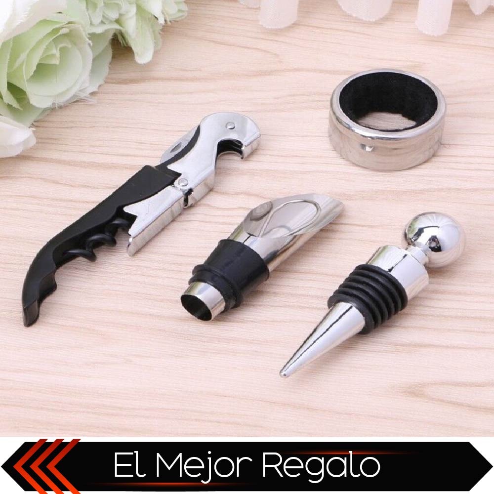Set de Vino CHIC FANTASY Juego de 4 piezas Accesorios para vino Set de Bar