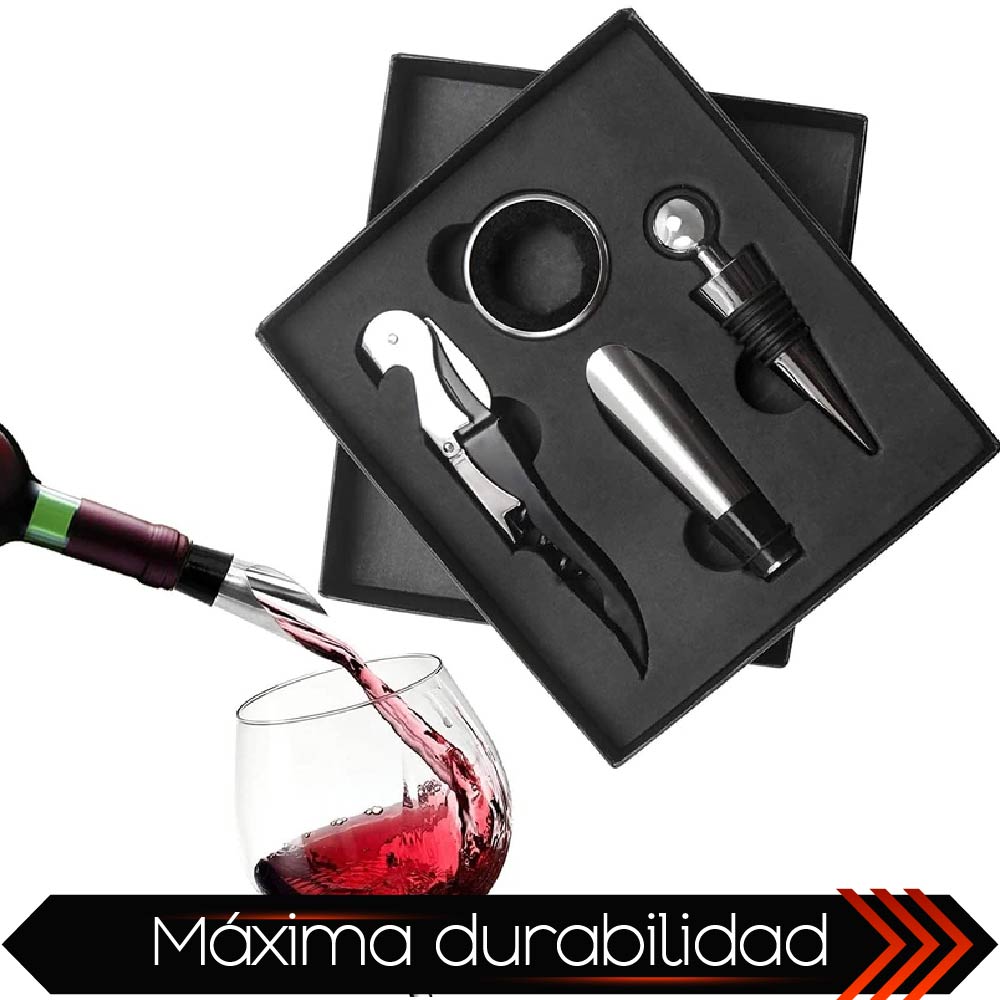 Set de Vino CHIC FANTASY Juego de 4 piezas Accesorios para vino Set de Bar