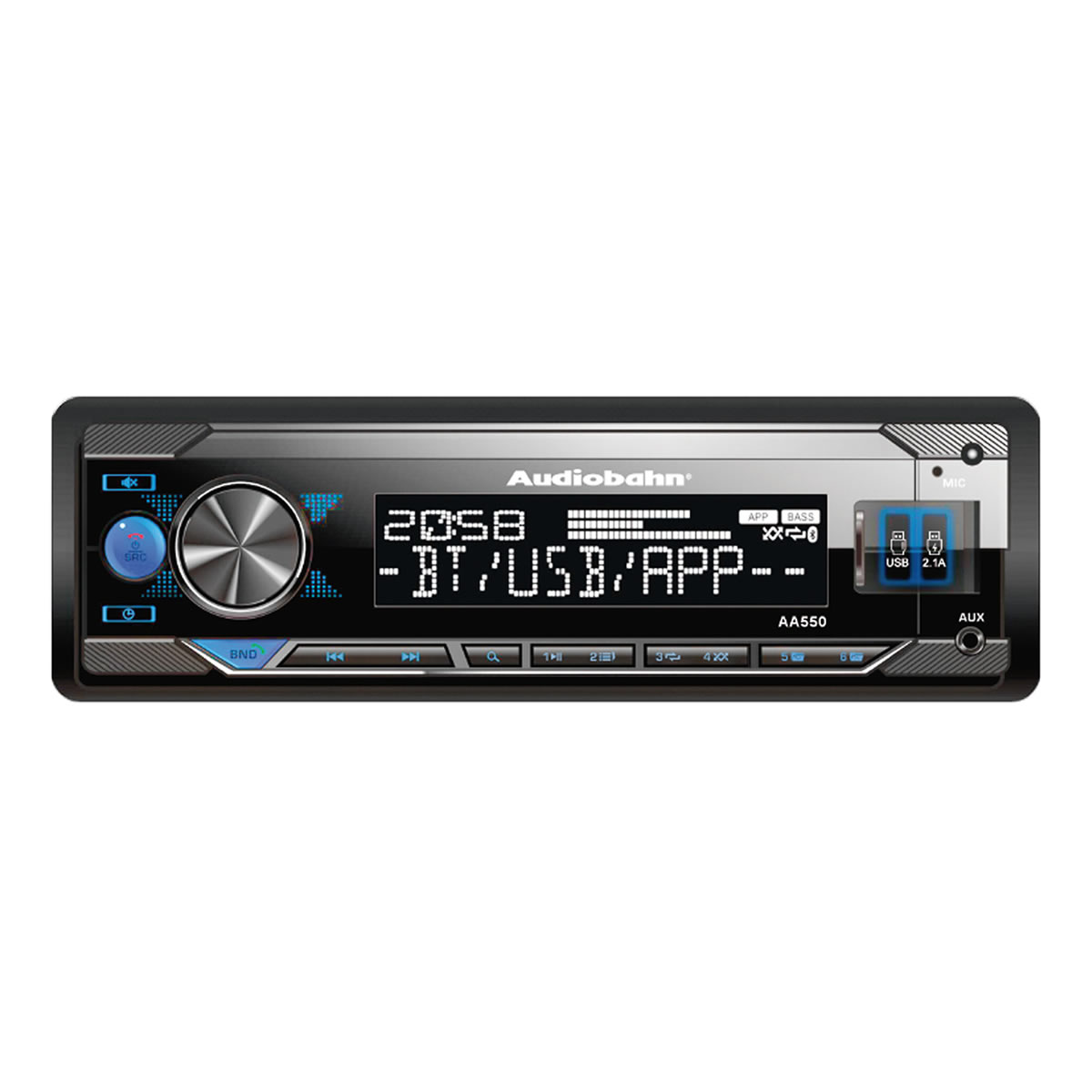 Autoestéreo Bluetooth Audiobahn AA550 Potencia 4x50W - Negro