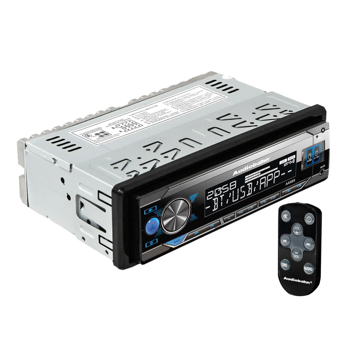 Autoestéreo Bluetooth Audiobahn AA550 Potencia 4x50W - Negro