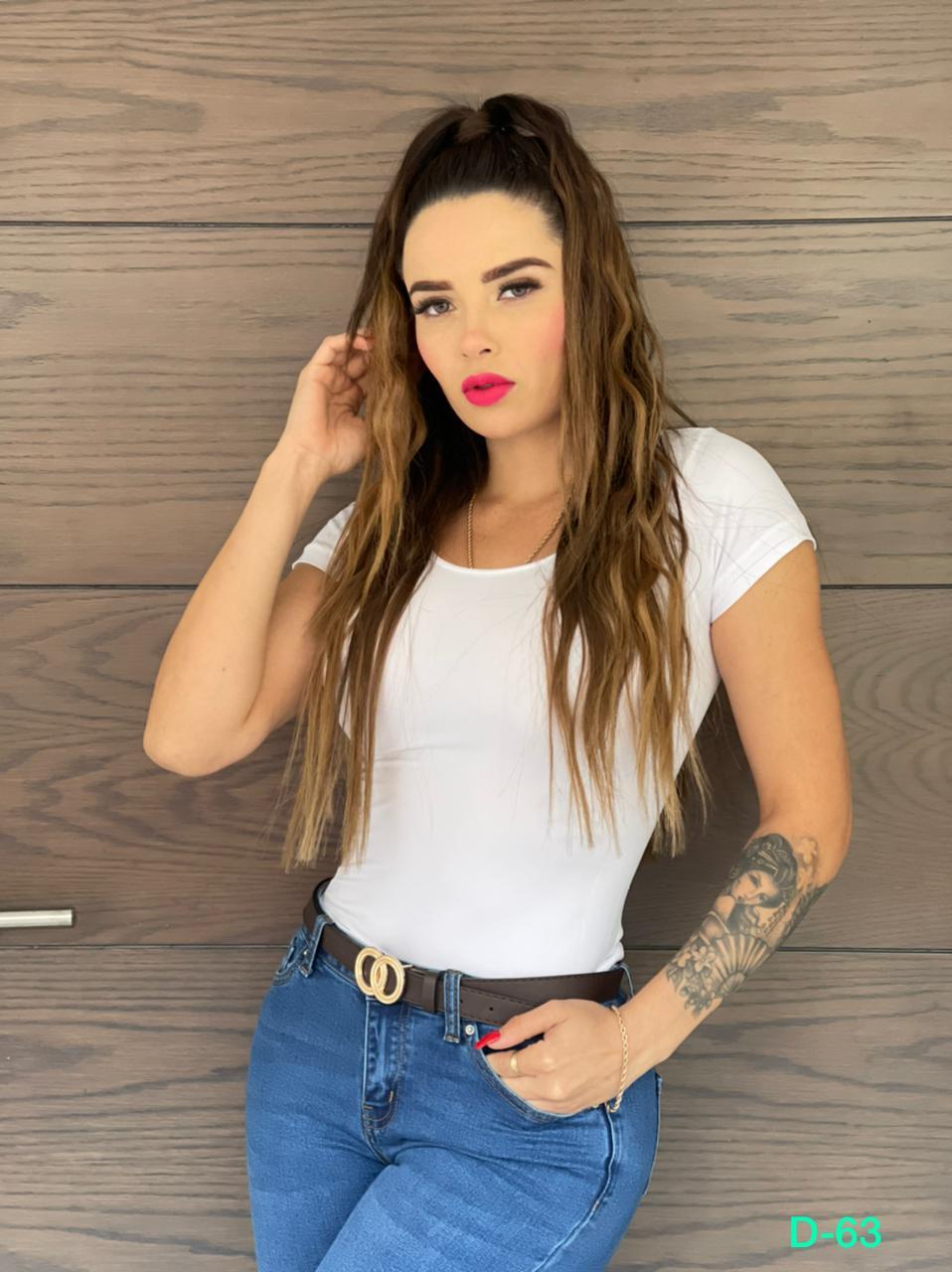 Blusa Lycra Dama Cuello Redondo Manga Corta Básica Unitalla