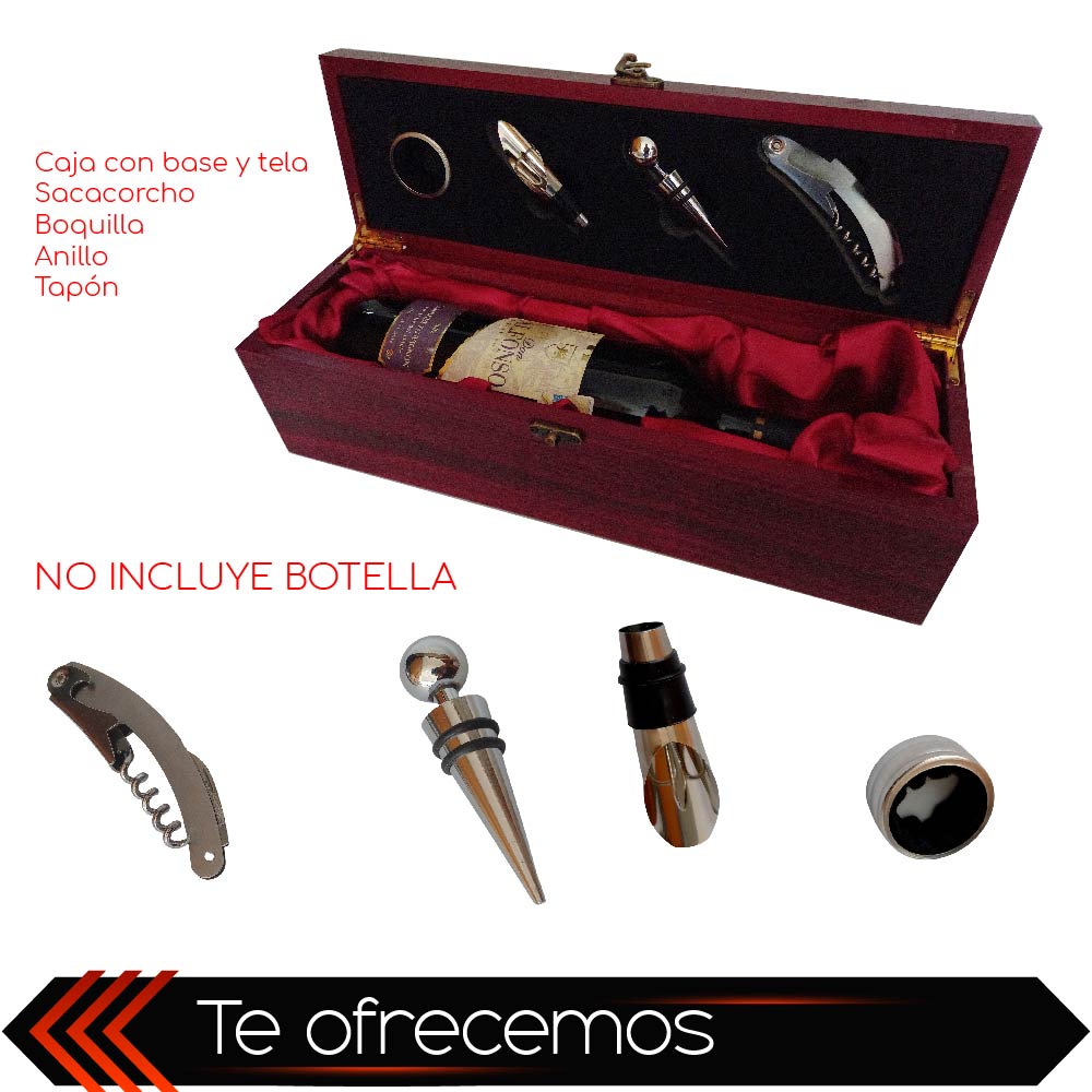 Set de Vino CHIC FANTASY Juego de 4 piezas Accesorios para vino con Caja