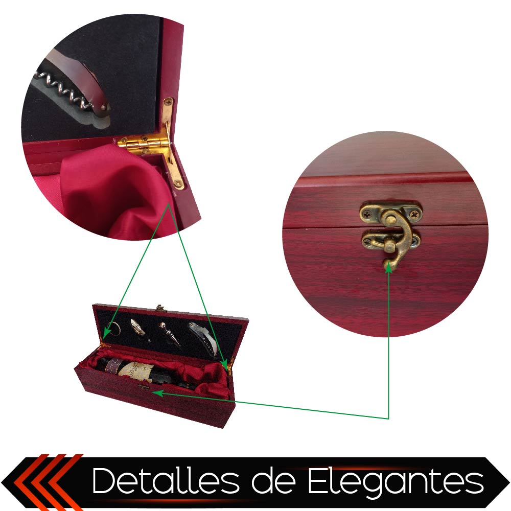 Set de Vino CHIC FANTASY Juego de 4 piezas Accesorios para vino con Caja
