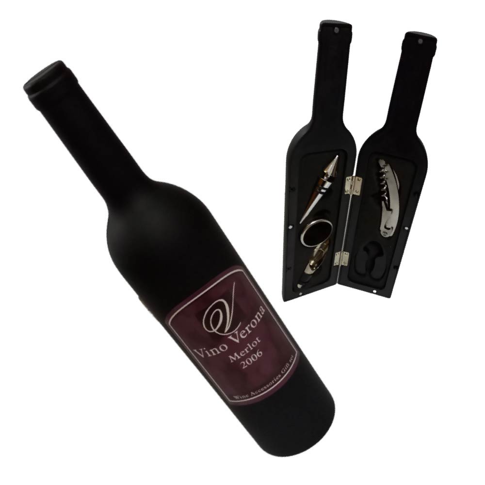 Set de Vino CHIC FANTASY Juego de 4 piezas Accesorios para vino empaque de Botella Set de Bar