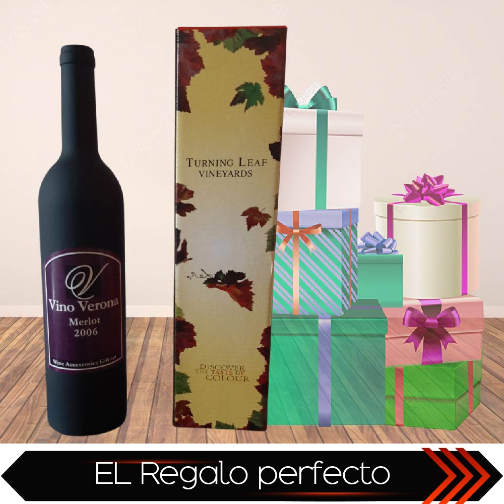 Set de Vino CHIC FANTASY Juego de 4 piezas Accesorios para vino empaque de Botella Set de Bar