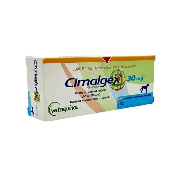 Cajita Cimalgex 30 Mg 32 Comprimidos Palatables Vetoquinol