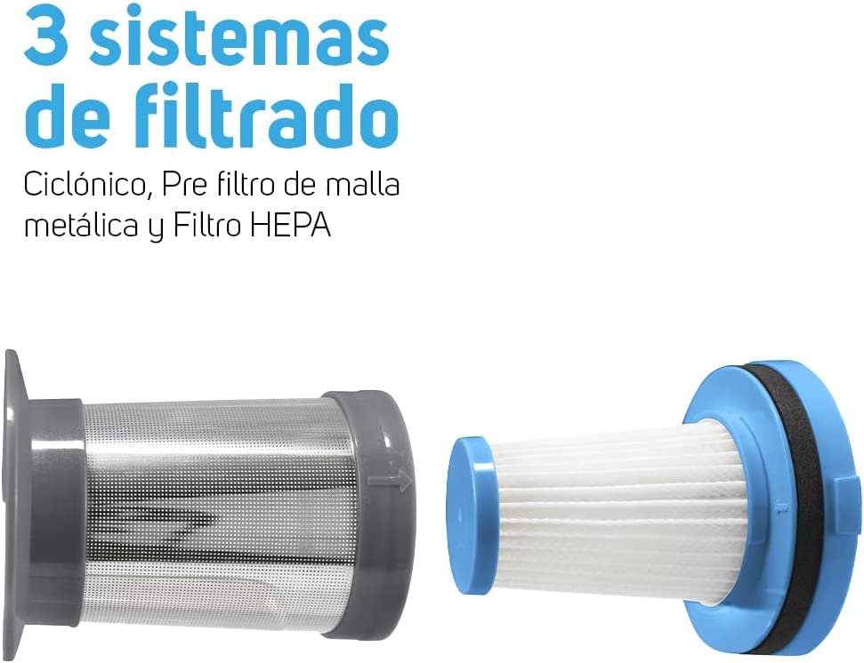 Taurus Liberty Aspiradora Vertical Ciclónica 3 en 1- Aspiradora de Mano Ligera -Cable 6 Metros- 800 ml de Capacidad- 3 Sistemas de Filtrado, HEPA- Accesorios incluidos - Funcional y Versátil