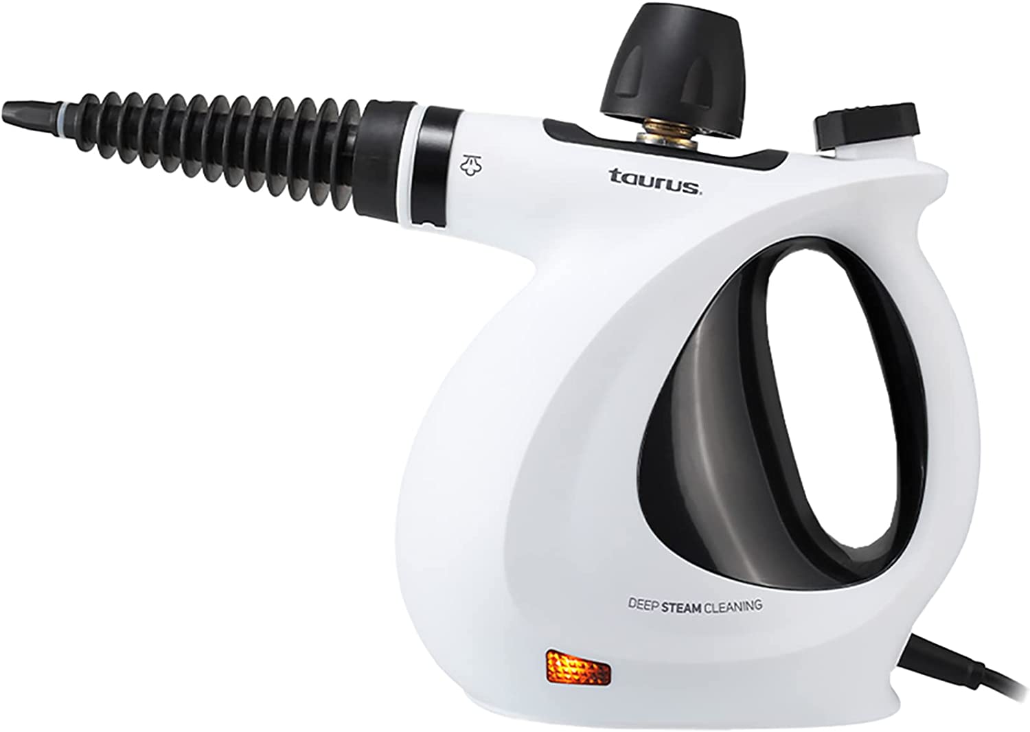 TAURUS MEDUSA CLEAN | Sanitizante a Vapor | Limpiador a Vapor | 3 Bares | Vapor Extra Caliente a Presión para Desinfectar, Desodorizar y Mucho Más | 1150 W | 9 Accesorios