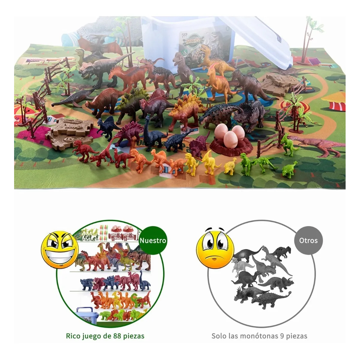  Juguete Dinosaurio Para Niños Con Mapa Y Árbol, 88 Pzas.