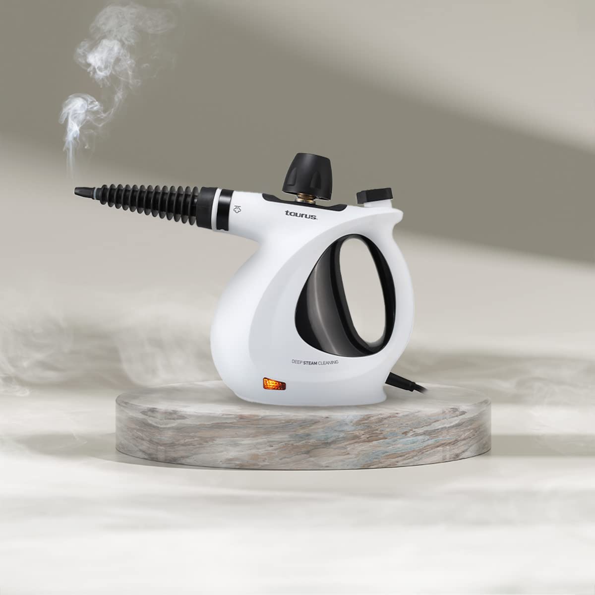 TAURUS MEDUSA CLEAN | Sanitizante a Vapor | Limpiador a Vapor | 3 Bares | Vapor Extra Caliente a Presión para Desinfectar, Desodorizar y Mucho Más | 1150 W | 9 Accesorios