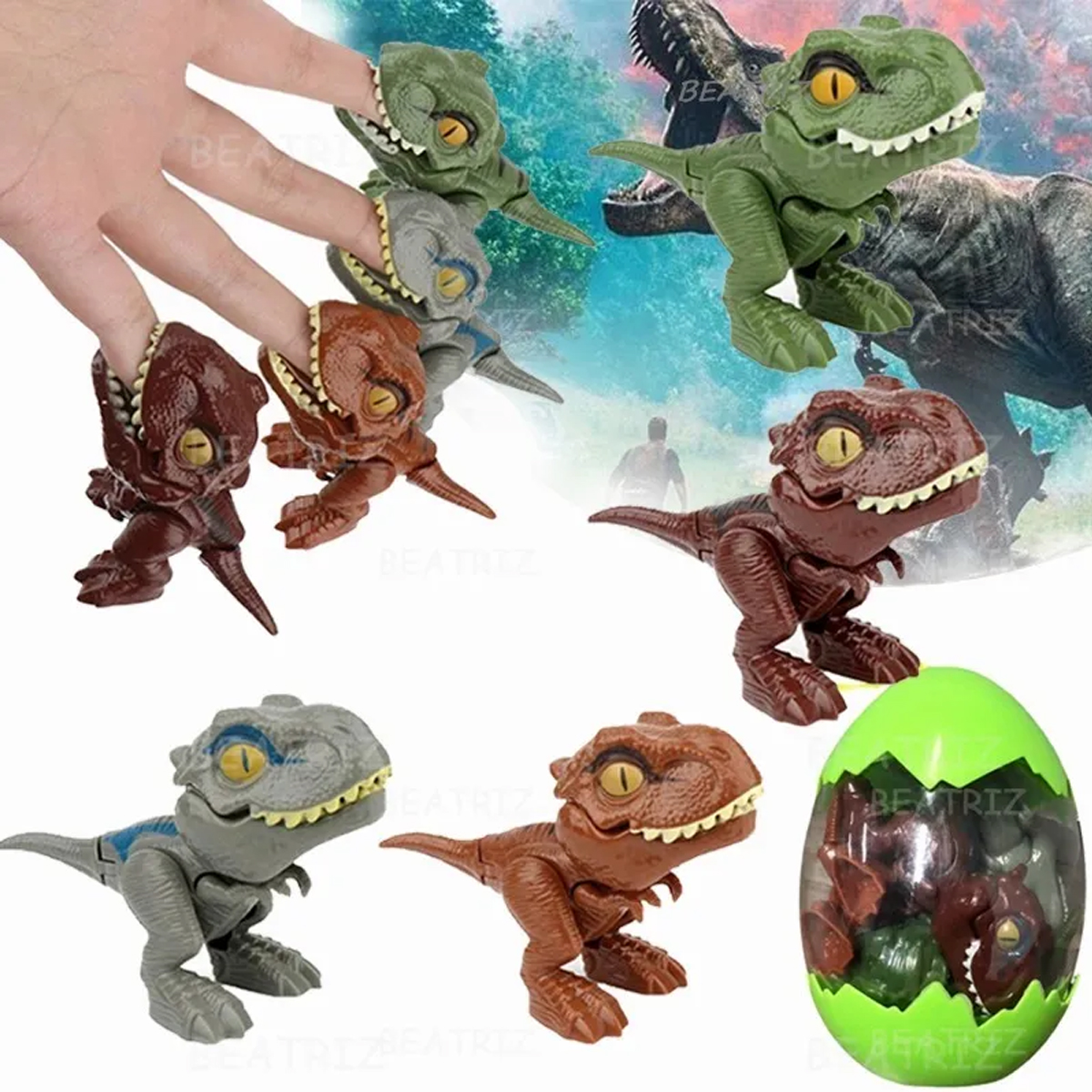 Pack 4 Juguetes Para Niños Jurassic Dinosaurios T-rex