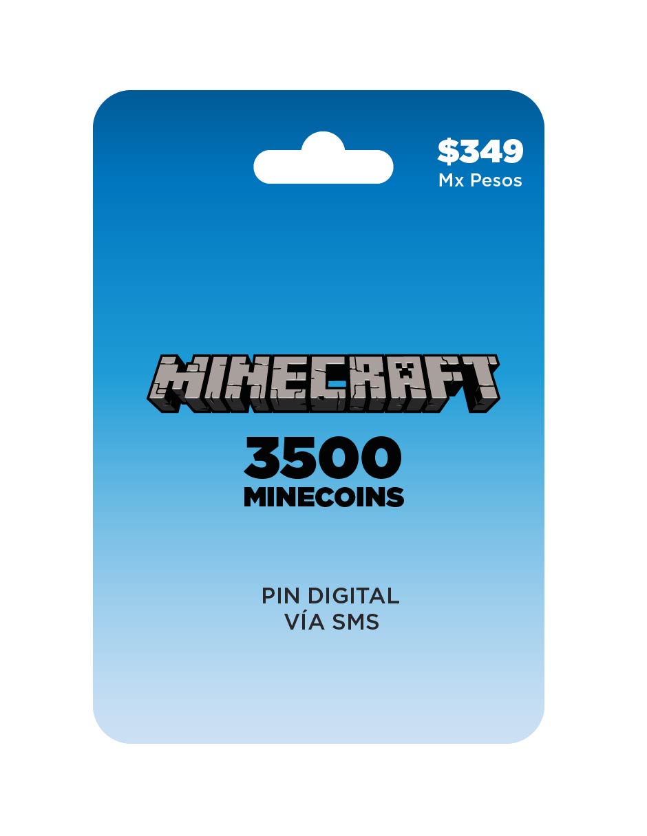 Minecraft 3500 Minecoins, tarjeta prepago, Pin Digital