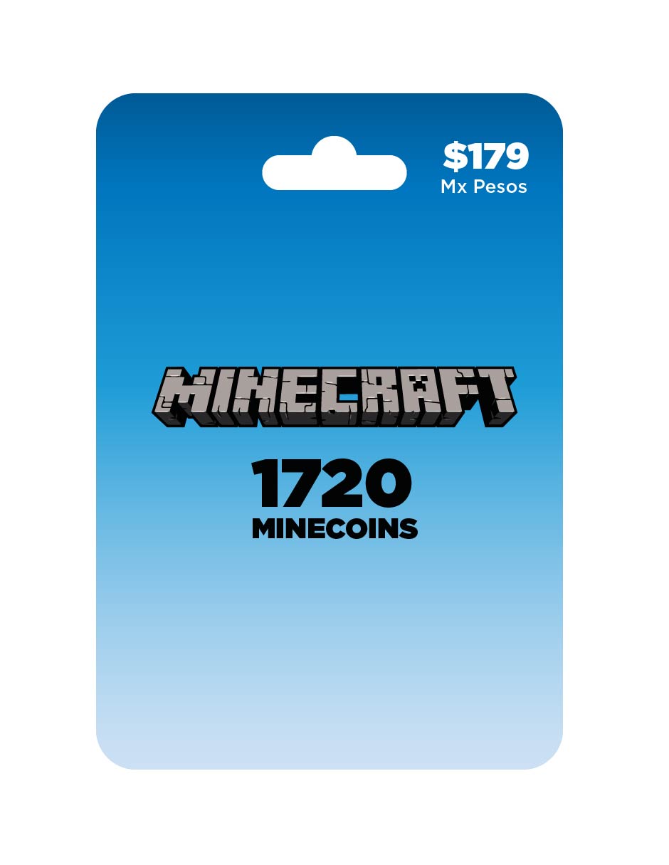 Minecraft 1720 Minecoins, tarjeta prepago, Pin Digital