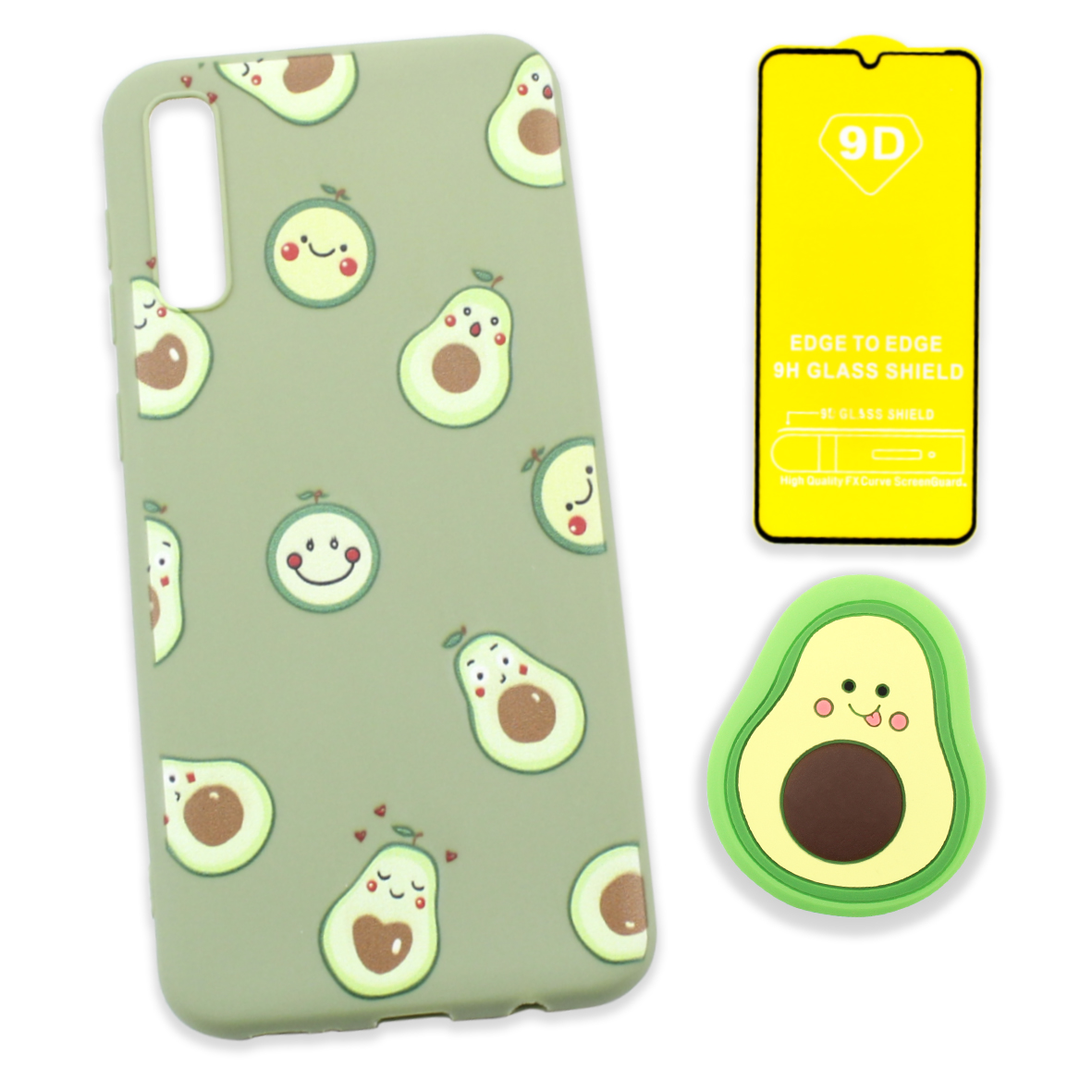 KIT Funda + Mica 9D para SAMSUNG GALAXY A50 ( A505 ) | Galaxy A30S ( A307 ) Diseño Aguacate Verde