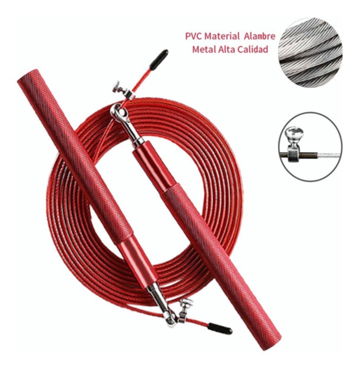 Cuerda Para Saltar Ajustable Crossfit Ultra Rapida 3m Roja 